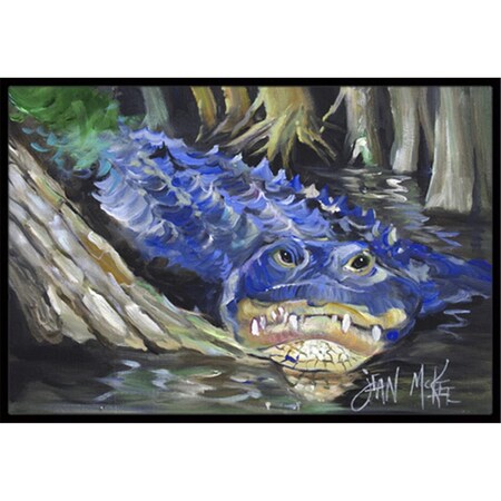 Carolines Treasures Blue Alligator Indoor and Outdoor Mat- 18 x 27 in. JMK1135MAT